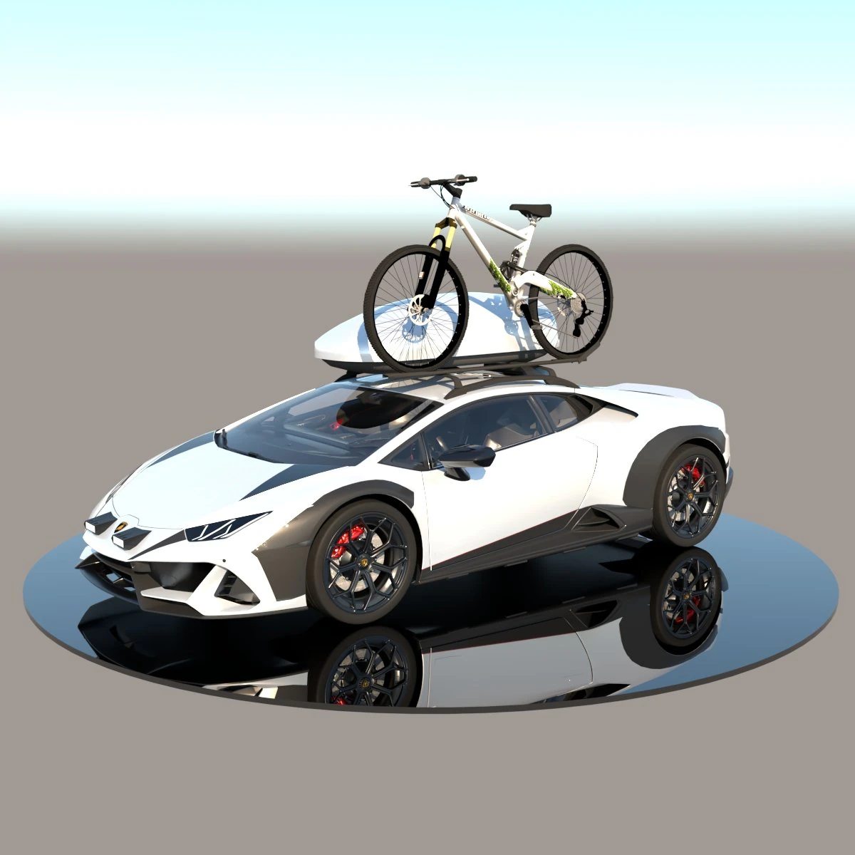 White huracan sterrano 3D Model .c4d .max .obj .3ds .fbx .stl .blend 