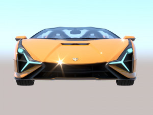 Unique Lamborghini-Sian Roadster 2023 and sexy girl 3D Model
