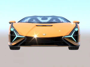 Unique Lamborghini-Sian Roadster 2023 and sexy girl 3D Model