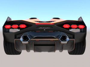 Unique Lamborghini-Sian Roadster 2023 and sexy girl 3D Model