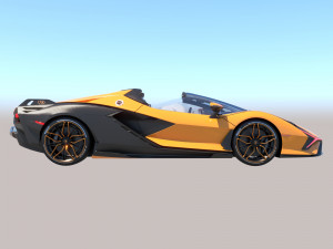 Unique Lamborghini-Sian Roadster 2023 and sexy girl 3D Model