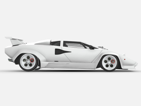 Lambo Countach LP500 white Model 3D