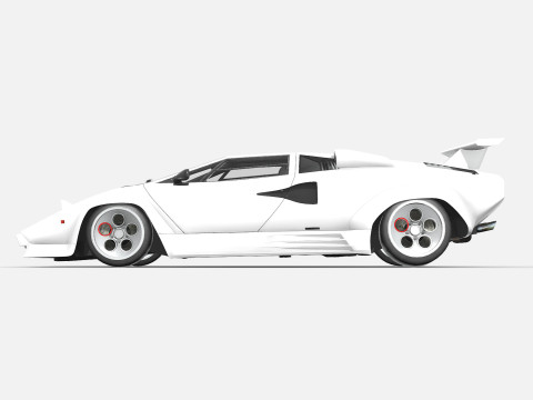 Lambo Countach LP500 white Model 3D