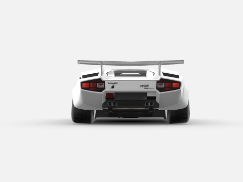 Lambo Countach LP500 white Model 3D