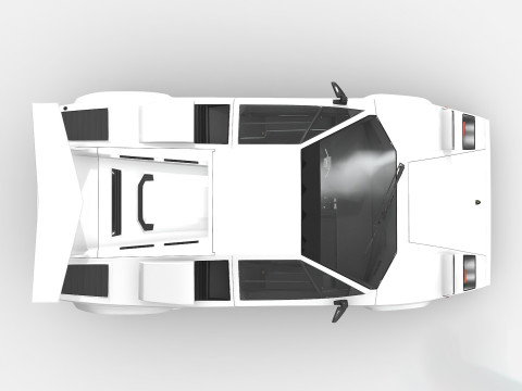 Lambo Countach LP500 white Model 3D