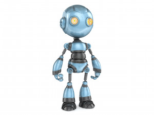 Blue Metal Robot 3D Model