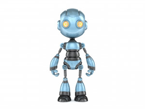 Blue Metal Robot 3D Model