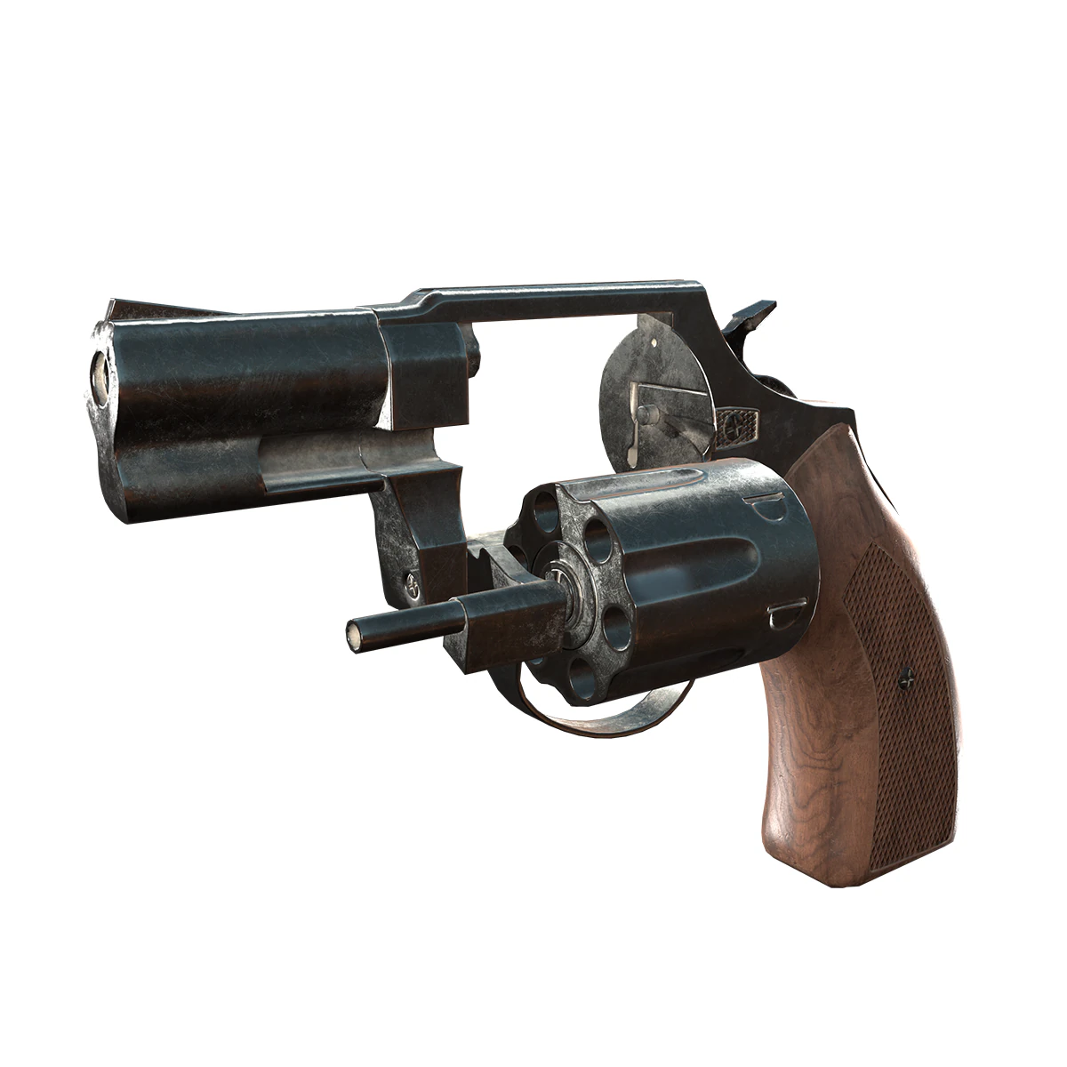 Revolver T-96 3D Model .c4d .max .obj .3ds .fbx .stl .blend 