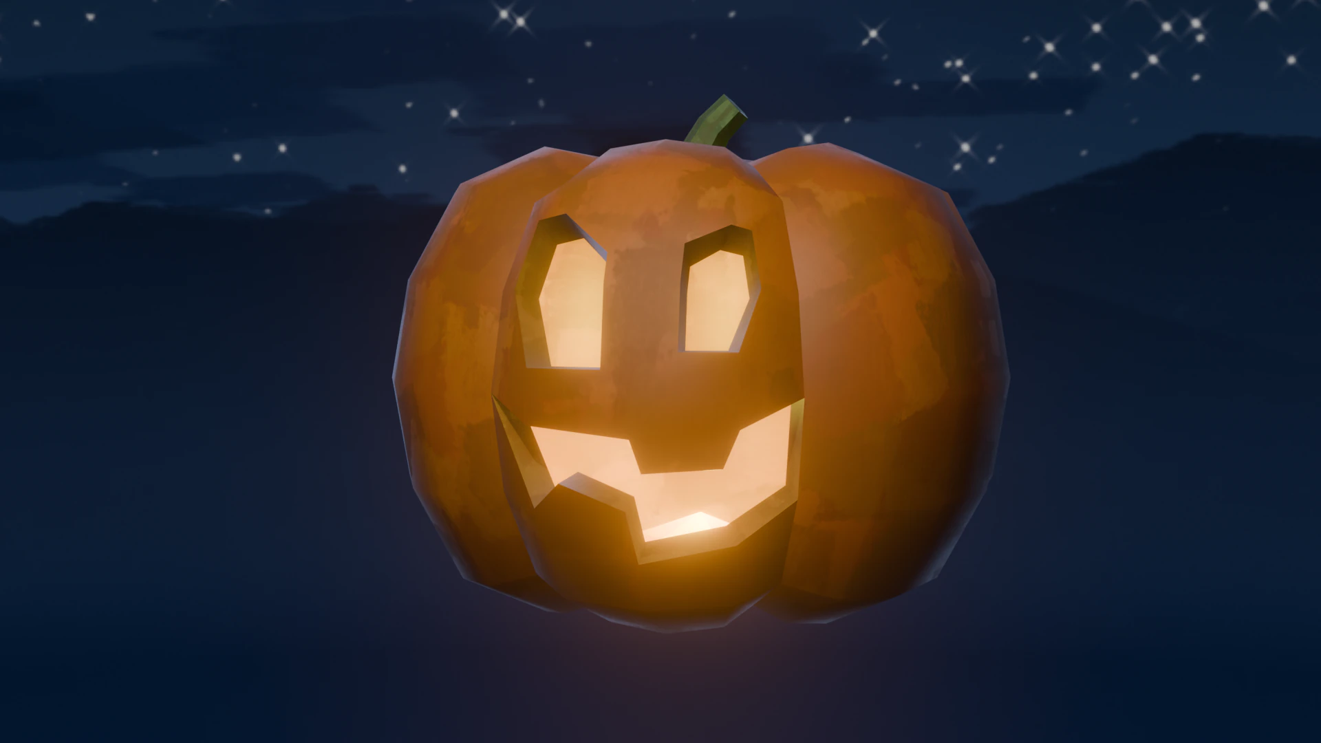 Stylized Halloween Pumpkin 3D Model .c4d .max .obj .3ds .fbx .stl .blend 