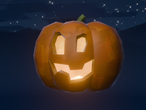 様式化されたハロウィーンのカボチャ 3Dモデル