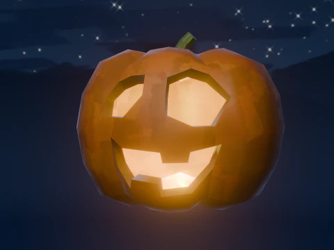 Stylized Halloween Pumpkin 3D Model