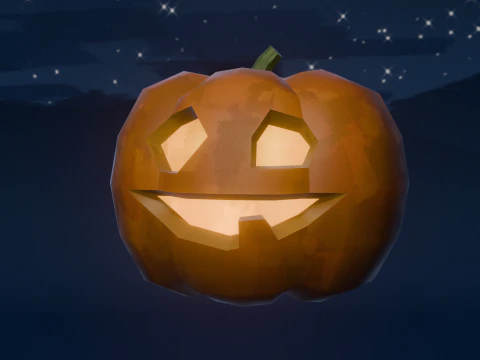 Stylized Halloween Pumpkin 3D Model