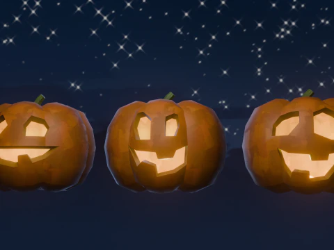 Stylized Halloween Pumpkin 3D Model