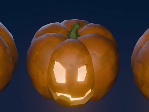 Stylized Halloween Pumpkin 3D Model