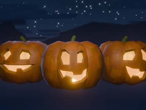 Stylized Halloween Pumpkin 3D Model