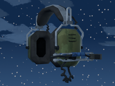 양식화된 전술 헤드폰 3D 모델