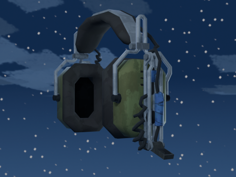 Stylized Tactical Headphones 3D Model