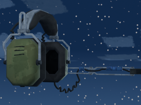 Stylized Tactical Headphones 3D Model