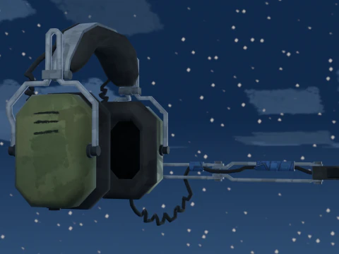 Stylized Tactical Headphones 3D Model