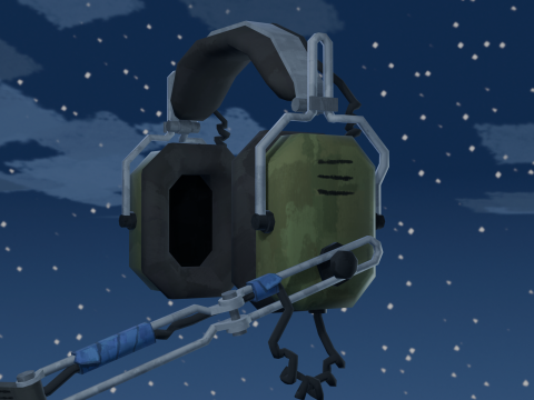 Stylized Tactical Headphones 3D Model