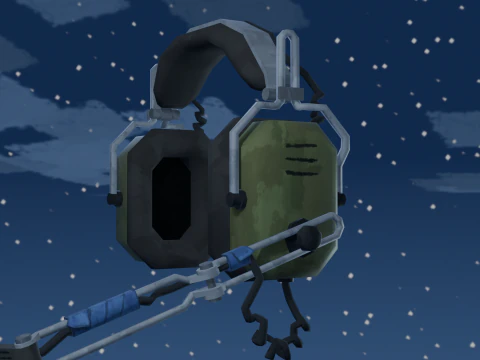 Stylized Tactical Headphones 3D Model
