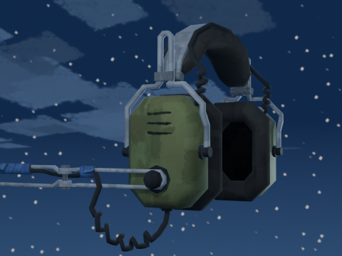 Stylized Tactical Headphones 3D Model
