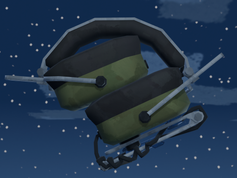 Stylized Tactical Headphones 3D Model
