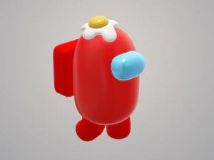 Among Us Egg On The Head 3D Model