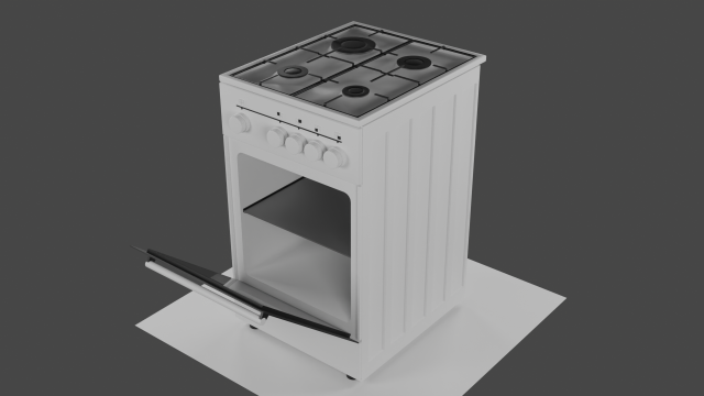 Gas stove Greta KGG 50 MN 13 W 3D Model .c4d .max .obj .3ds .fbx .stl .blend 