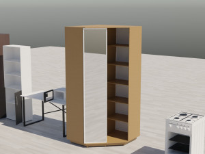 Kitchen and bedroom furniture 3D Model