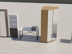 キッチンと寝室の家具 3Dモデル