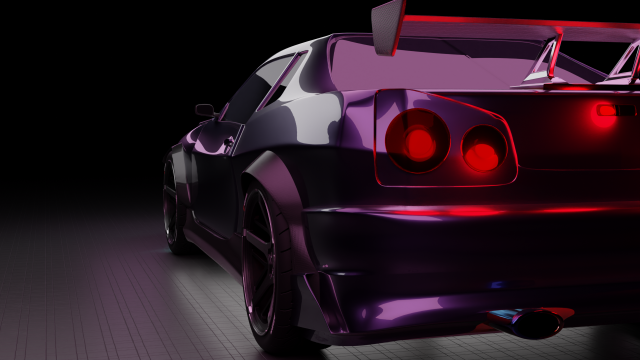 Skyline r34 3D Модель .c4d .max .obj .3ds .fbx .stl .blend 