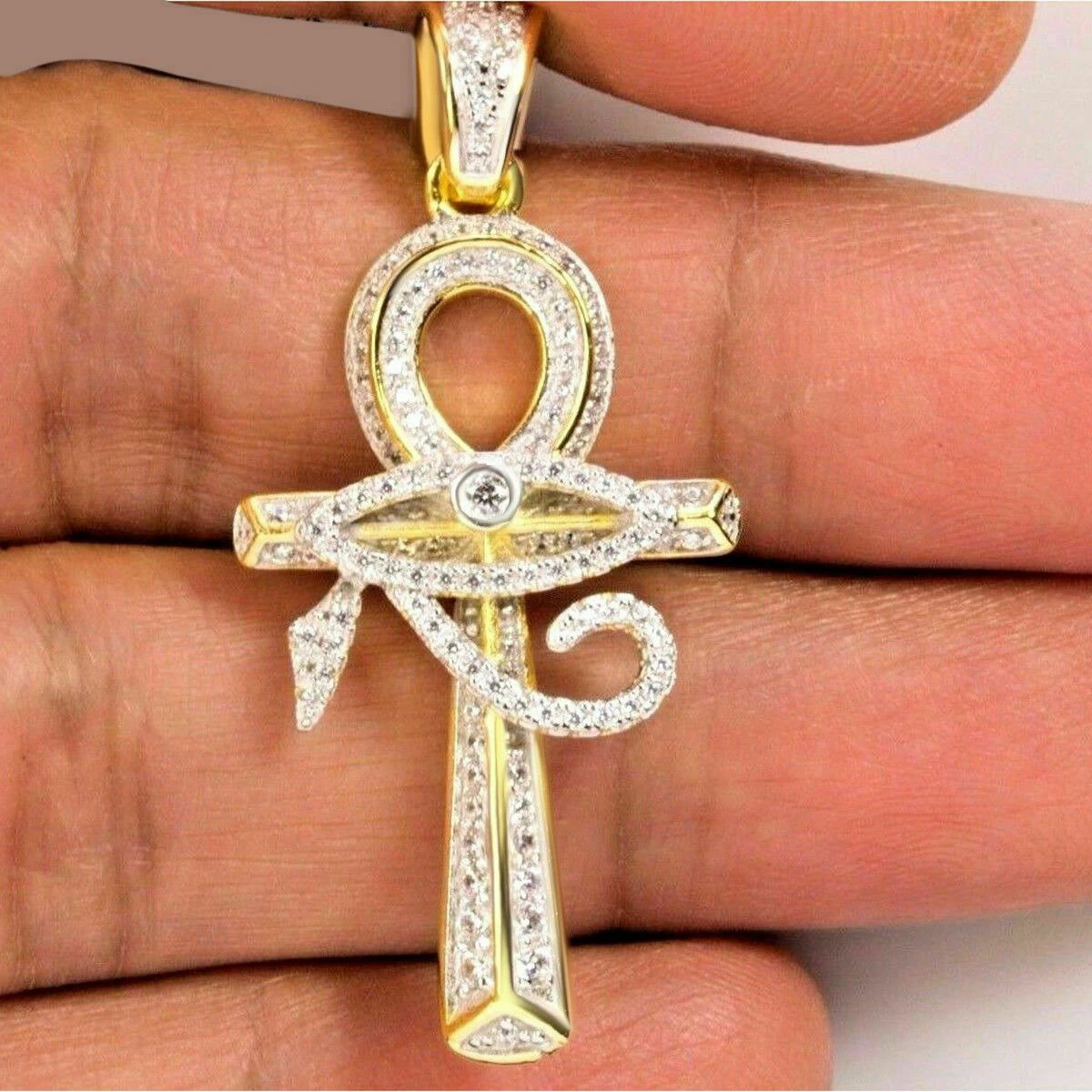 Diamond Ankh Cross Pendant Charm 3D Print Model .c4d .max .obj .3ds .fbx .stl .blend 