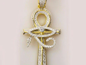 Diamond Ankh Cross Pendant Charm 3D Print Model