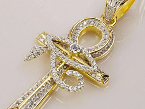 Diamond Ankh Cross Pendant Charm 3D Print Model