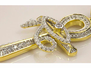 Diamond Ankh Cross Pendant Charm 3D Print Model