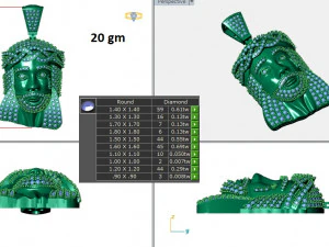 JESUS DIAMOND PENDANT 3D Print Model
