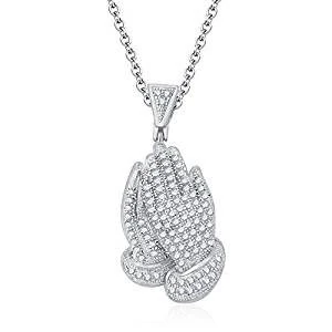 Joining Hands Diamond Pendant 3D Print Model .c4d .max .obj .3ds .fbx .stl .blend 