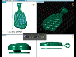 손을 잡고 다이아몬드 펜던트 3D 프린트 모델