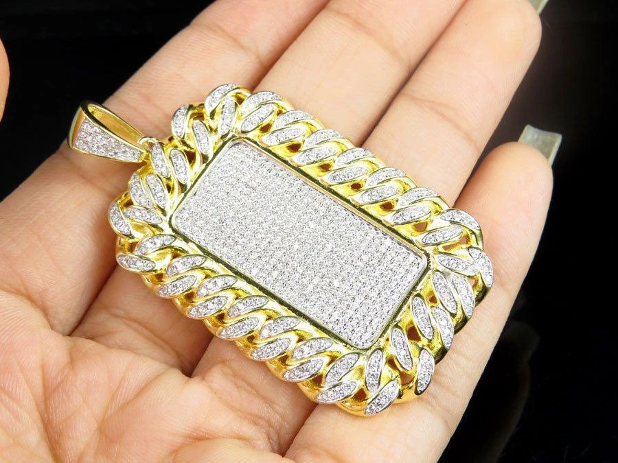 DIAMOND CUBAN CHAIN PENDANT 3D Print Model .c4d .max .obj .3ds .fbx .stl .blend 
