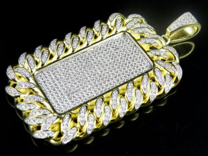 DIAMOND CUBAN CHAIN PENDANT 3D Print Model
