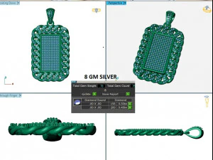 DIAMOND CUBAN CHAIN PENDANT 3D Print Model