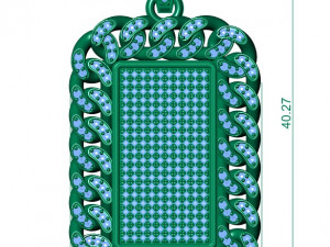 DIAMOND CUBAN CHAIN PENDANT 3D प्रिंट मॉडल