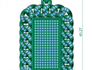 DIAMOND CUBAN CHAIN PENDANT 3D Print Model