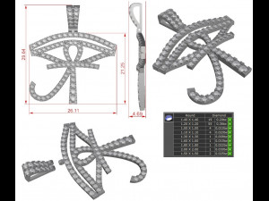 DIAMOND EYE OF HORUS NECKLACE PENDANT Modelo de Impressão 3D