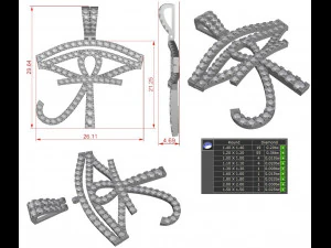 DIAMOND EYE OF HORUS NECKLACE PENDANT 3D Print Model