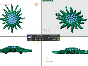 SUN DIAMOND PENDANT 3D Print Model