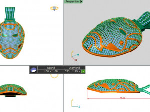 IRONNMAN FACE DIAMOND PENDANT 3Dプリントモデル
