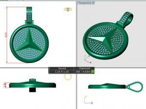 MERCEDES-BENZ DIAMOND PENDANT 3D 프린트 모델