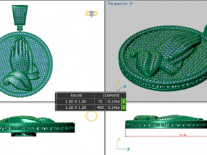 JOINING HAND DIAMOND PENDANT 2 3D Print Model
